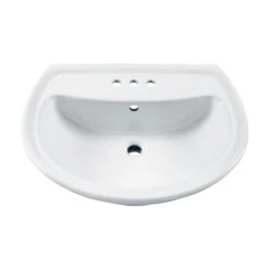 American Standard Cadet 6 In. Pedestal Sink Basin With 4 In. Faucet Centers In White