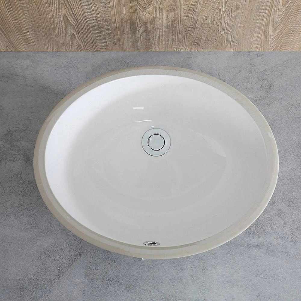 Boyel Living Oval Undercounter Bathroom Ceramic Sink, White, Insize 16 In. X 13 In. 10 Boyel Living Oval Undercounter Bathroom Ceramic Sink, White, Insize 16 In. X 13 In. - Image 8