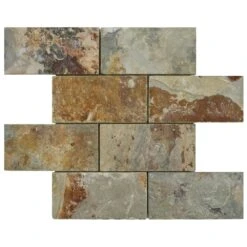 Merola Tile Crag Subway Sunset 11-3/4 In. X 11-3/4 In. X 10 Mm Slate Mosaic Tile -Master Locks Shop f380baec1310189f8b77a47d5835155a 1800x1800