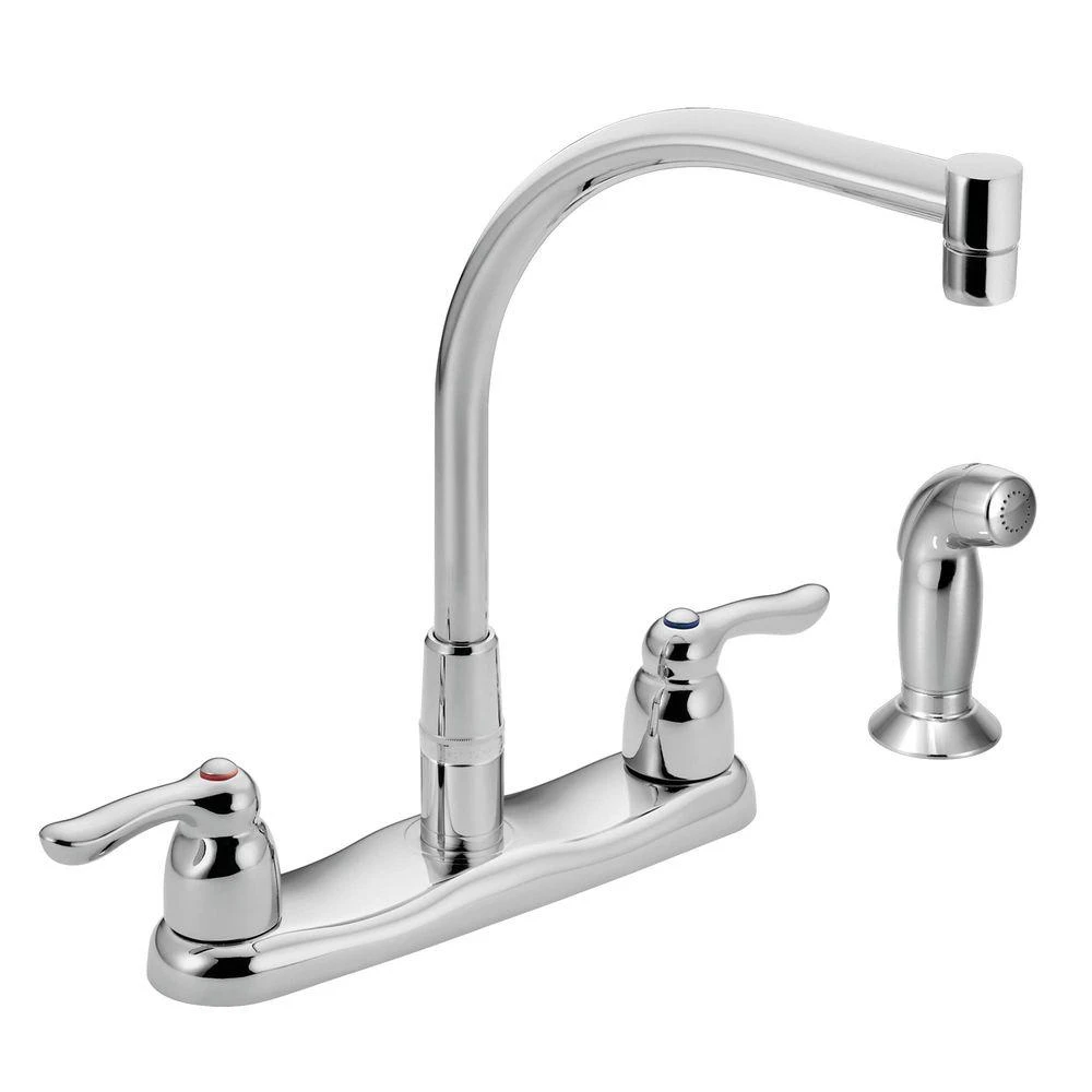 Commercial 2-Handle Side Sprayer Kitchen Faucet In Chrome 3 Commercial 2-Handle Side Sprayer Kitchen Faucet In Chrome