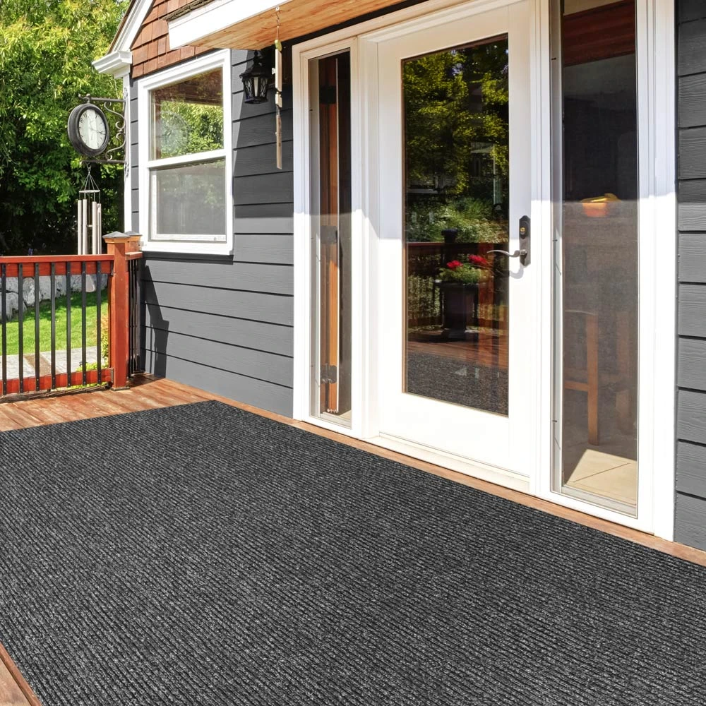 Heavy-Duty Ribbed Indoor/Outdoor Carpet With Rubber Marine Backing - Charcoal Black 6' X 10' - Several Sizes Available - Carpet Flooring For Patio, Porch, Deck, Boat, Basement Or Garage 11 Heavy-Duty Ribbed Indoor/Outdoor Carpet With Rubber Marine Backing - Charcoal Black 6' X 10' - Several Sizes Available - Carpet Flooring For Patio, Porch, Deck, Boat, Basement Or Garage - Image 9