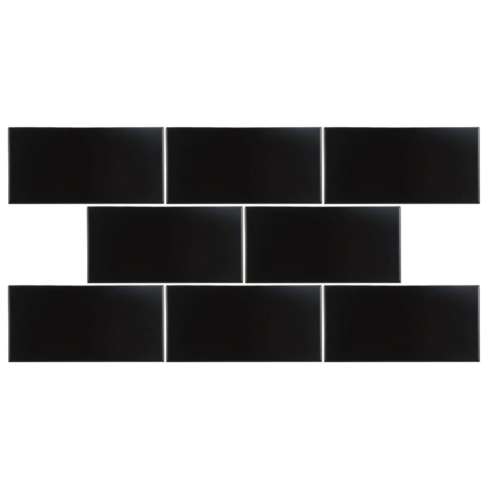 Merola Tile Projectos 7-3/4 In. X 3-7/8 In. Preto Matte Ceramic Subway Floor And Wall Subway Tile (11.46 Sq. Ft. / Case) 8 Merola Tile Projectos 7-3/4 In. X 3-7/8 In. Preto Matte Ceramic Subway Floor And Wall Subway Tile (11.46 Sq. Ft. / Case) - Image 6