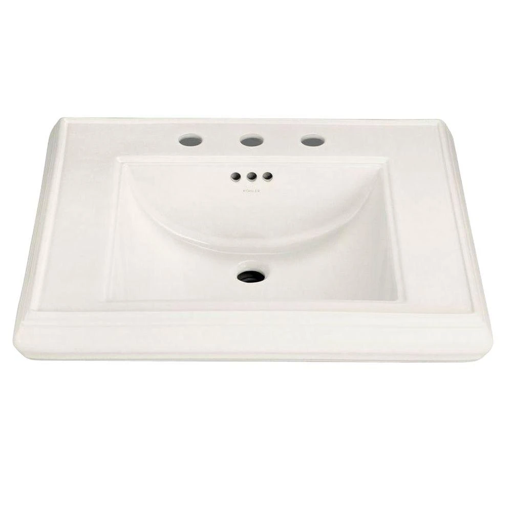 KOHLER Memoirs 5-3/8 In. Cermaic Pedestal Sink Basin In White With Overflow Drain 13 KOHLER Memoirs 5-3/8 In. Cermaic Pedestal Sink Basin In White With Overflow Drain - Image 11