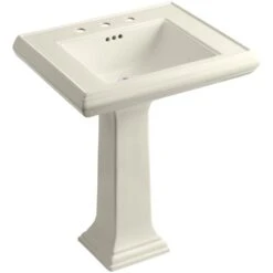KOHLER Memoirs Classic Ceramic Pedestal Bathroom Sink In White With Overflow Drain -Master Locks Shop f8bb4615f0afe436767698bd7e12e439 1800x1800