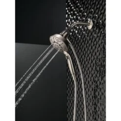 SureDock 7-Spray 5 In. Single Wall Mount Handheld H2Okinetic Shower Head In SpotShield Brushed Nickel 25 SureDock 7-Spray 5 In. Single Wall Mount Handheld H2Okinetic Shower Head In SpotShield Brushed Nickel -Master Locks Shop f8e6ade3d2db3fa22f8cea831f116667 1800x1800