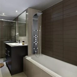 65 In. 8-Jet Shower Panel System In Space Gray Brushed Stainless Steel With Rainfall Waterfall Shower Head And Wand 29 65 In. 8-Jet Shower Panel System In Space Gray Brushed Stainless Steel With Rainfall Waterfall Shower Head And Wand -Master Locks Shop fb8ad86c9d69b53d1ae9b3353497c694 1800x1800