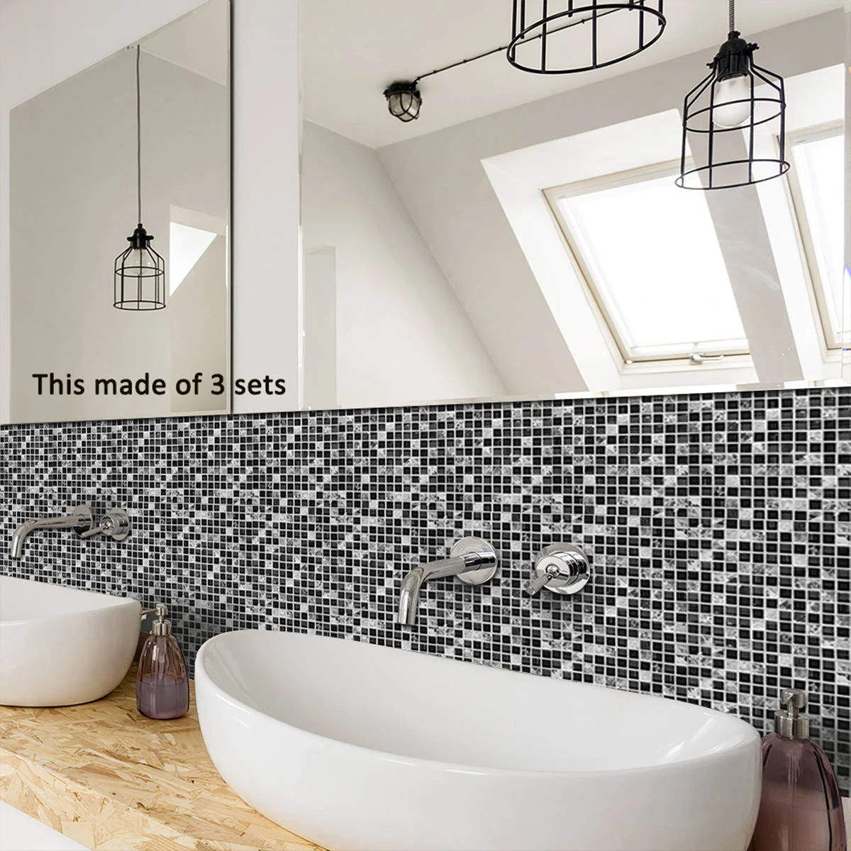 UKAP 10Pcs Mosaic Pattern Waterproof Wall Tile Stickers Peel And Stick Tile Kitchen Backsplash Wallpaper Sticker 15x15cm/20x20cm 11 UKAP 10Pcs Mosaic Pattern Waterproof Wall Tile Stickers Peel And Stick Tile Kitchen Backsplash Wallpaper Sticker 15x15cm/20x20cm - Image 9