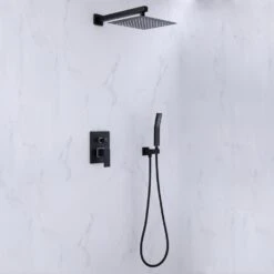 1-spray 10 In. High PressureDual Shower Head And Handheld Shower Head In Matte Black -Master Locks Shop fe5d2fd684c6857b48c2f800bedab0cc 1800x1800