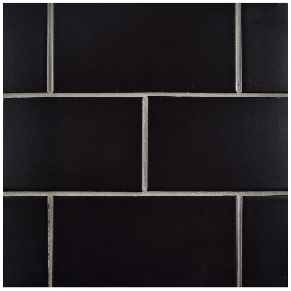 Merola Tile Projectos 7-3/4 In. X 3-7/8 In. Preto Matte Ceramic Subway Floor And Wall Subway Tile (11.46 Sq. Ft. / Case) 3 Merola Tile Projectos 7-3/4 In. X 3-7/8 In. Preto Matte Ceramic Subway Floor And Wall Subway Tile (11.46 Sq. Ft. / Case)