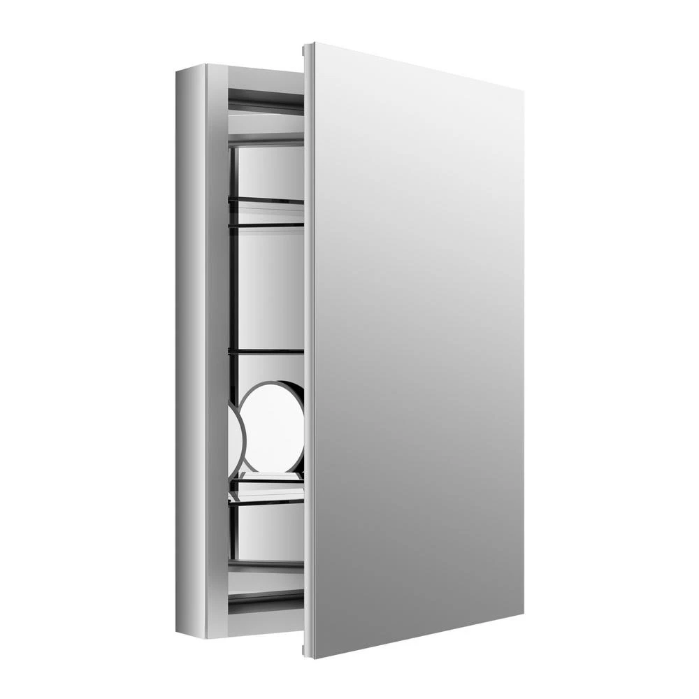 Verdera 20 In. W X 30 In. H Aluminum Medicine Cabinet With Adjustable Flip-Out Flat Mirror 3 Verdera 20 In. W X 30 In. H Aluminum Medicine Cabinet With Adjustable Flip-Out Flat Mirror
