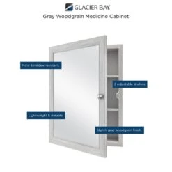20 In. X 26 In. Recessed Or Surface Mount Framed Medicine Cabinet In Gray -Master Locks Shop fedece85bb8347e010fe141f03aeeaeb 1800x1800